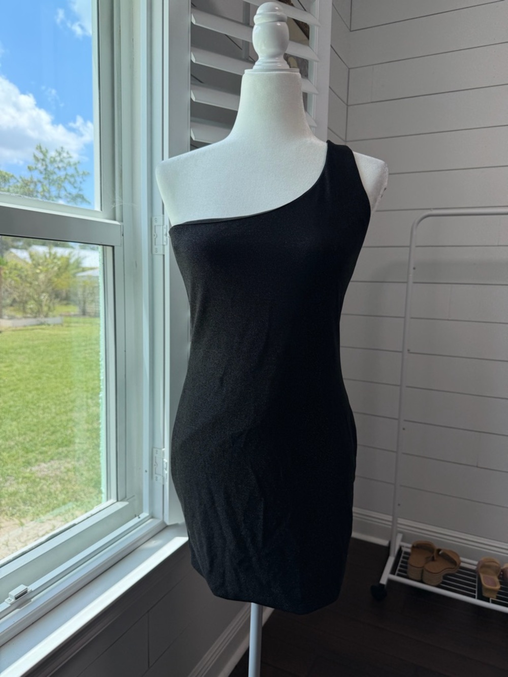NWT Meshki Shimmer one shoulder bodycon dress